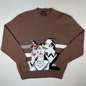 Vtg 70s Virgin Wintuk Orlon Acrylic Knit Sweater Women XL Flapper Couple Party